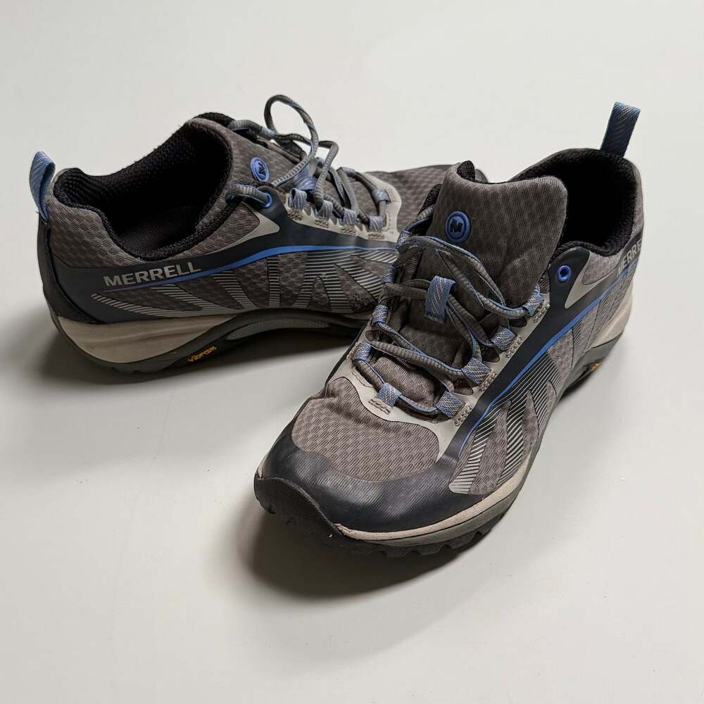 Merrell Hiking Shoe Women's Size 7 Siren’s Edge Grey Blue VIBRAM Soles J35516